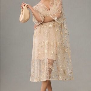 Anthropologie Beaded Celestial Kaftan